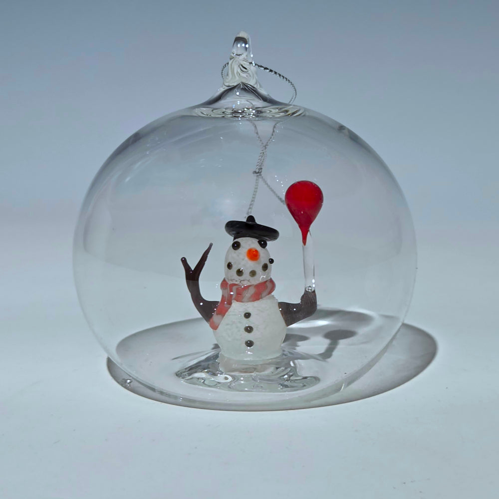 Snowman with Red Balloon