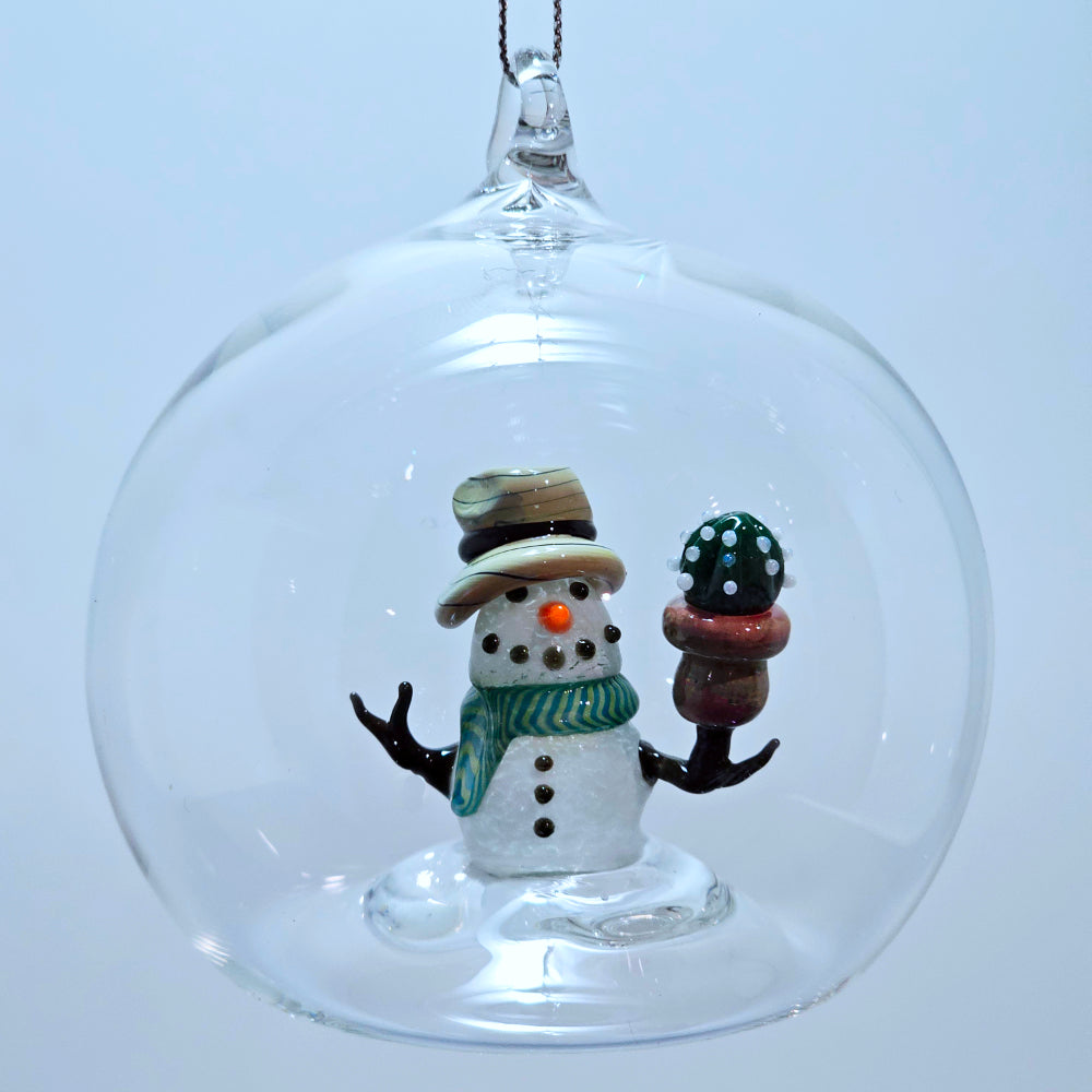Snowman with Cactus Bubble Ornament